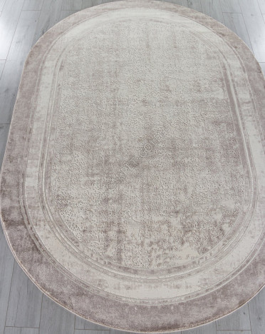 Ковер турецкий O2445-680 Brand (Хит-сет, бежевый) овальный