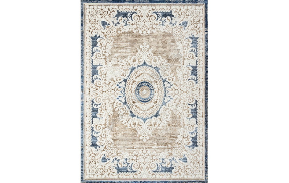 Ковер O1701 - 630 CREAM / BLUE - Прямоугольник - коллекция ANTEP