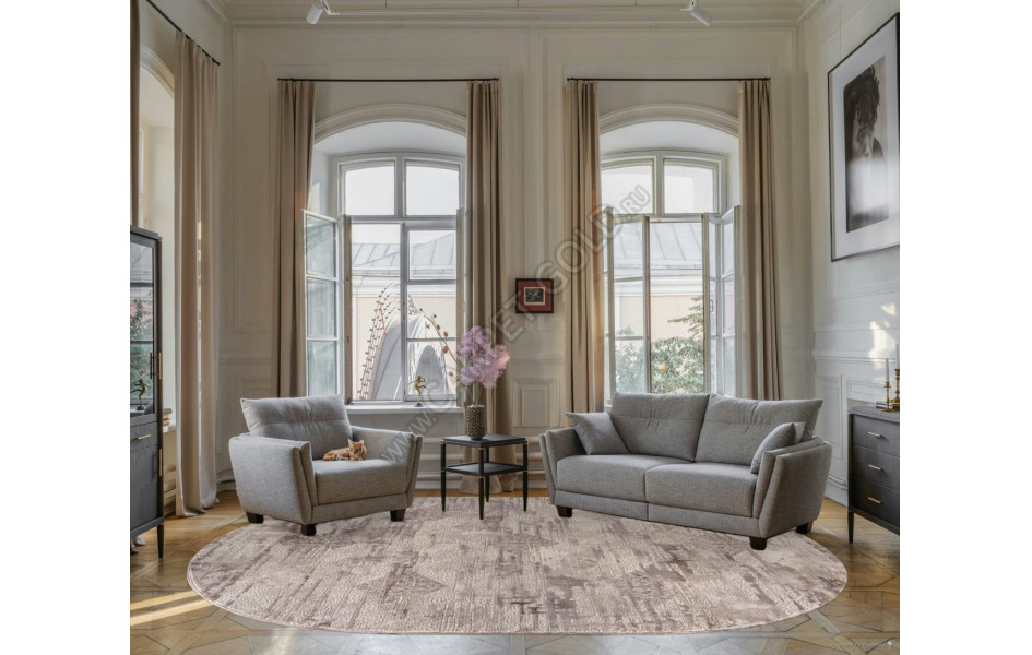 Ковер O2118 - 680 CREAM / BROWN - Овал - коллекция BRAND