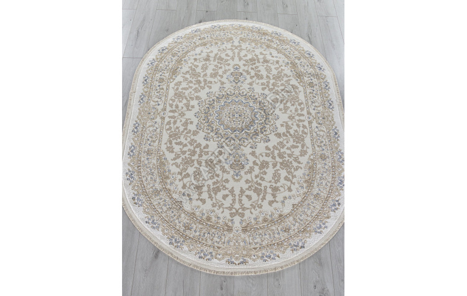 Ковер 27239A - CREAM / BLUE - Овал - коллекция MOSSO